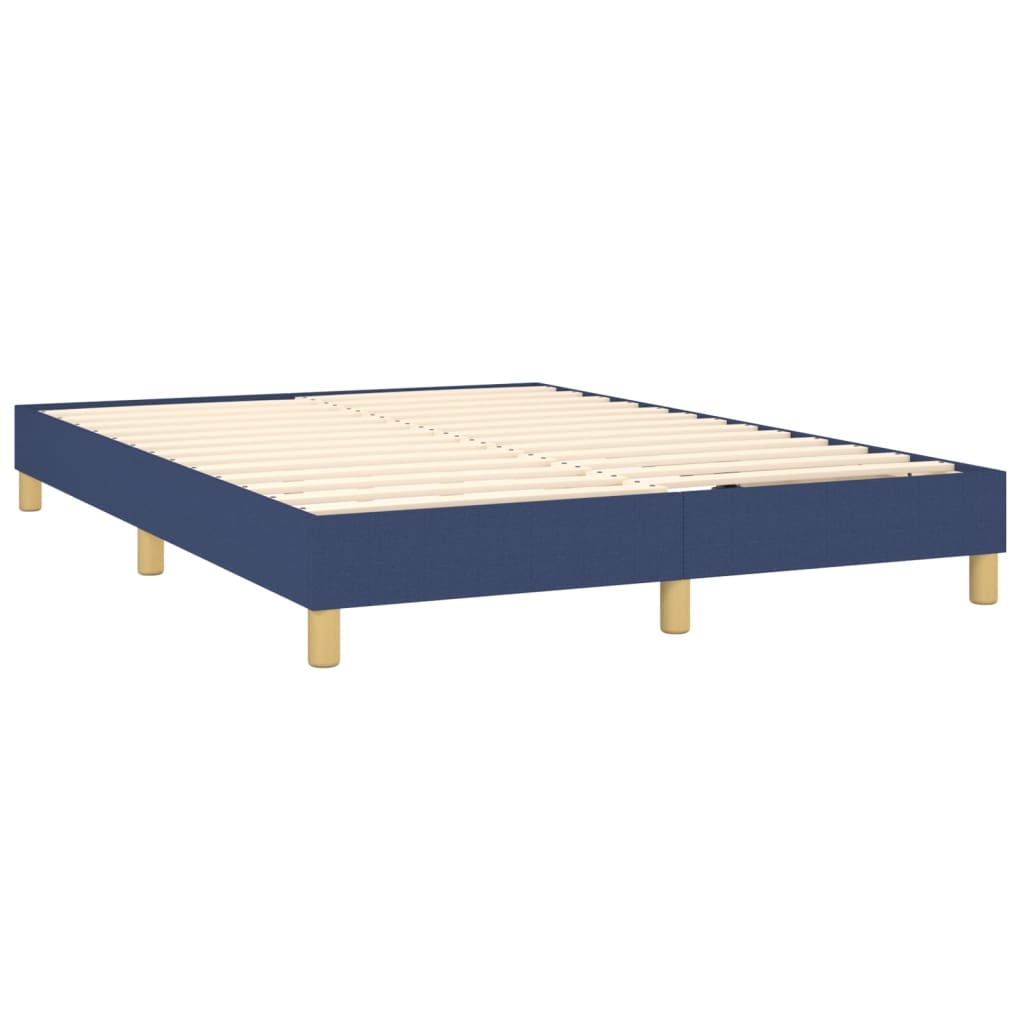 Letto a Molle con Materasso e LED Blu 140x190 cm in Tessuto | homemem39
