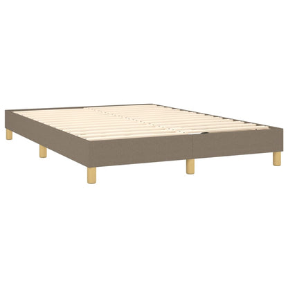 Letto a Molle con Materasso e LED Tortora 140x200 cm in Tessuto | homemem39