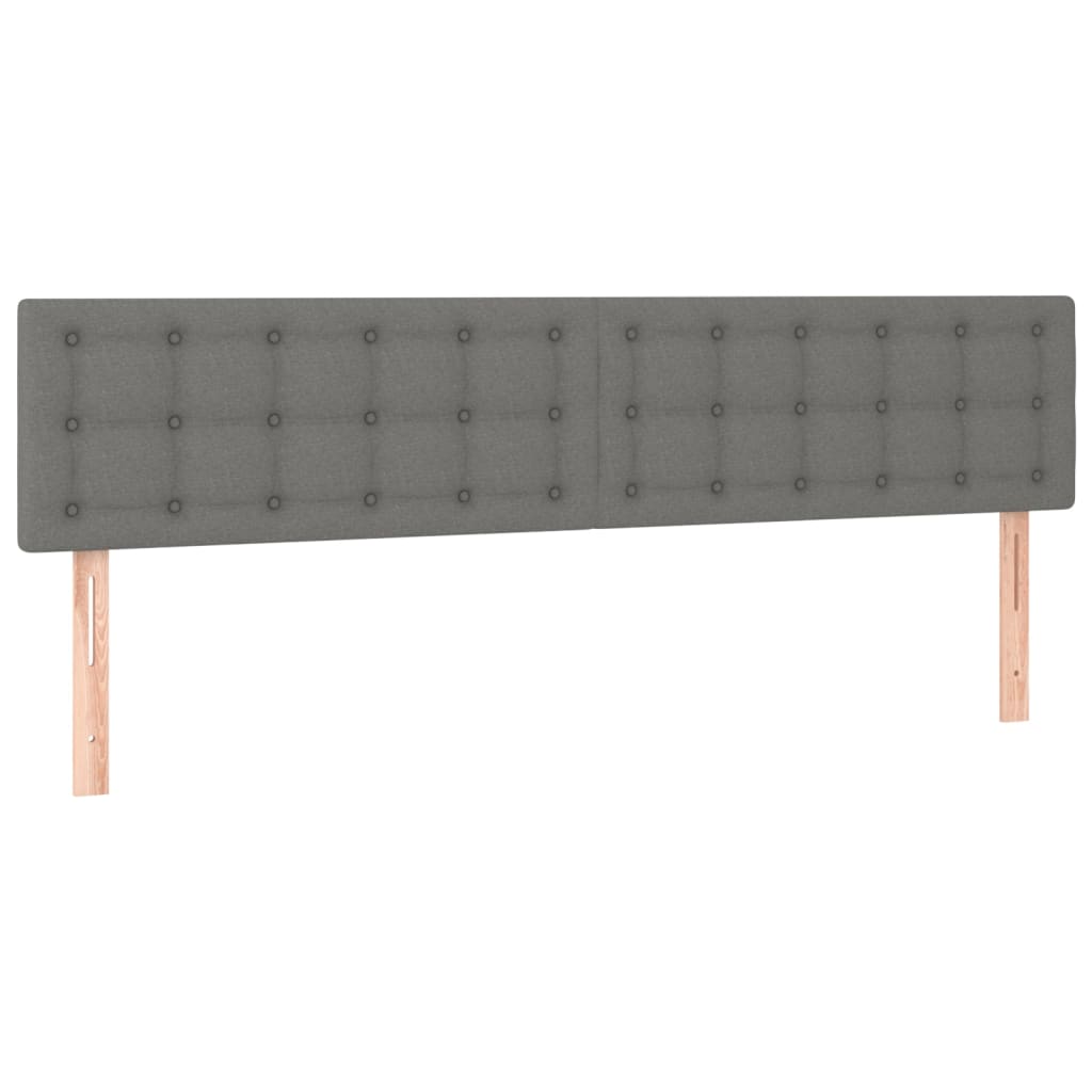 Letto a Molle Materasso e LED Grigio Scuro 200x200cm in Tessuto - homemem39