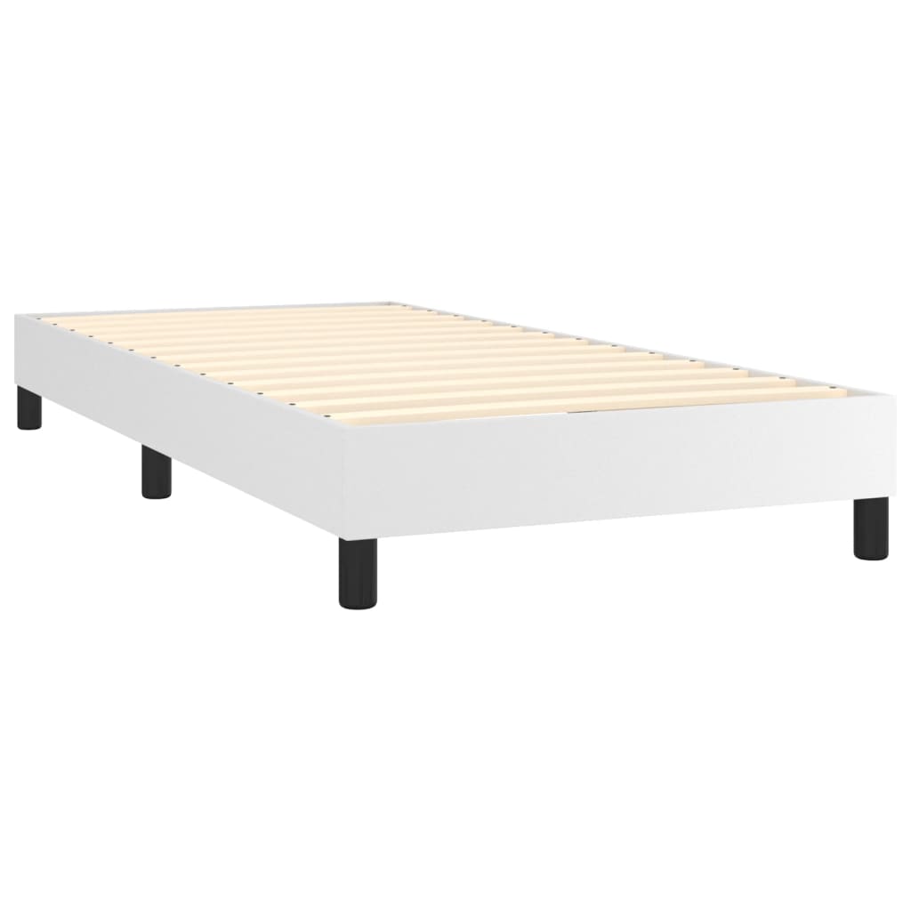 Giroletto Molle con Materasso e LED Bianco 90x190 cm Similpelle | homemem39