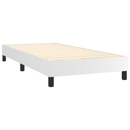 Giroletto Molle con Materasso e LED Bianco 90x190 cm Similpelle | homemem39