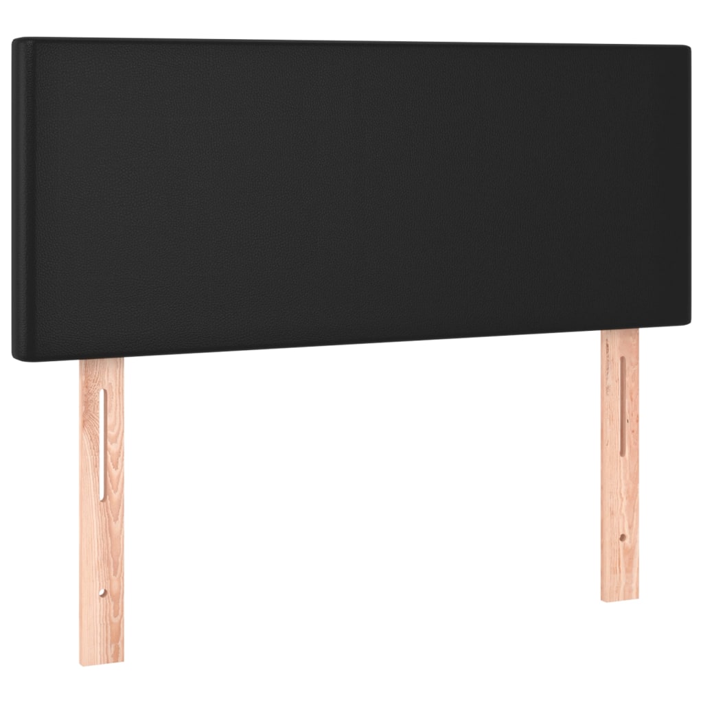 Giroletto a Molle con Materasso e LED Nero 90x200 cm Similpelle