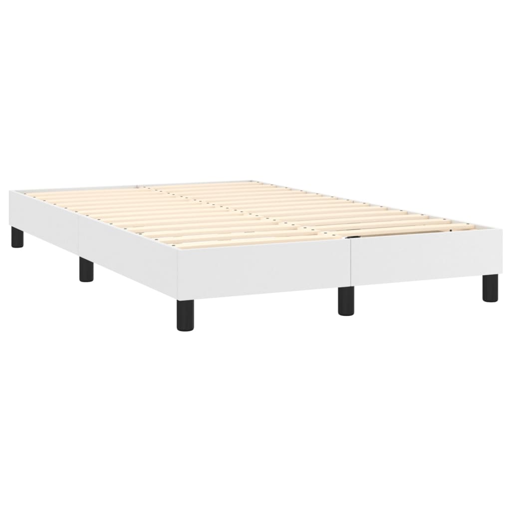 Spring bed frame with mattress and white LED 120x200cm Faux leather