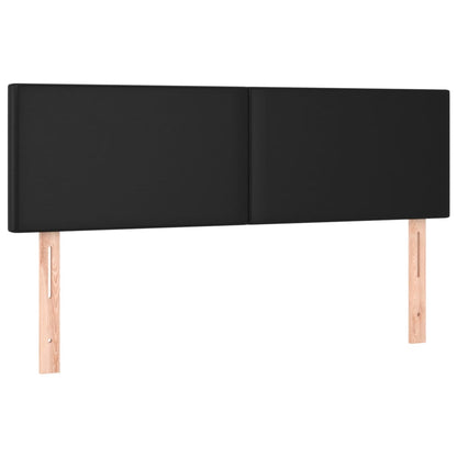 Giroletto a Molle con Materasso e LED Nero 140x200cm Similpelle