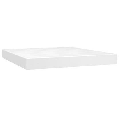 Giroletto Molle con Materasso e LED Bianco 160x200cm Similpelle