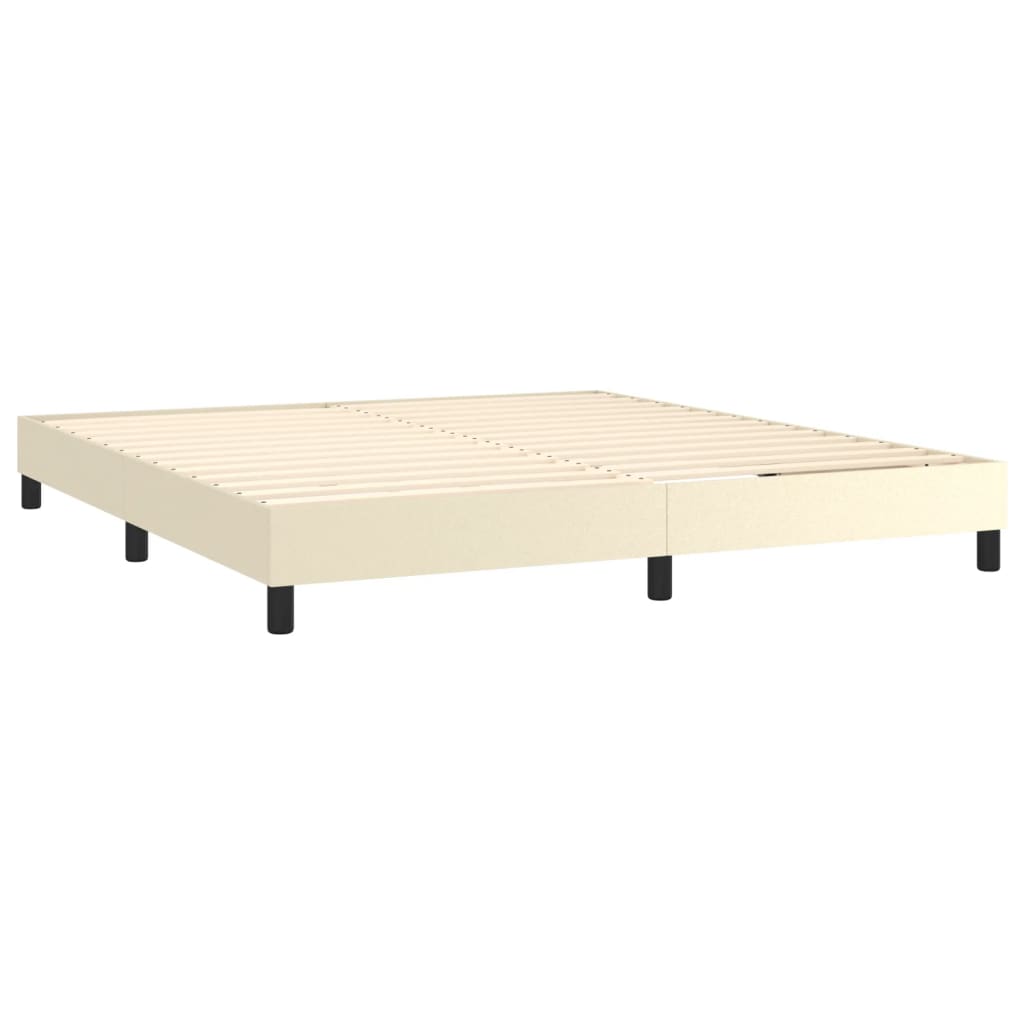Giroletto a Molle con Materasso e LED Crema 160x200 cm | homemem39