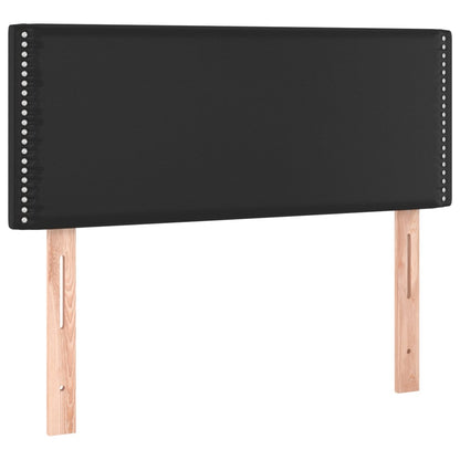 Giroletto a Molle con Materasso e LED Nero 80x200 cm Similpelle