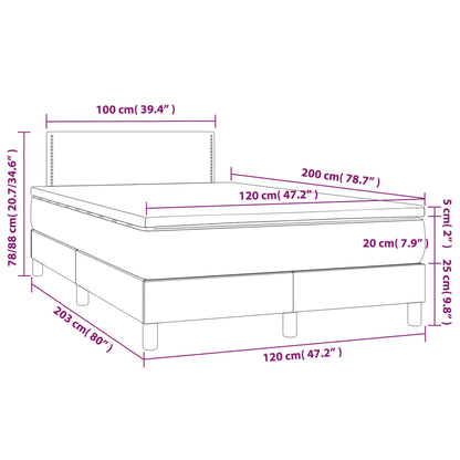 Federbettgestell mit Matratze und weißer LED 120x200cm Kunstleder