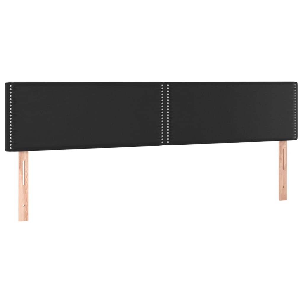 Giroletto a Molle con Materasso e LED Nero 180x200cm Similpelle | homemem39