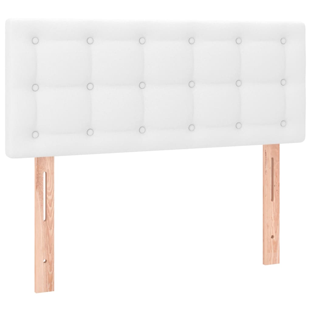 Giroletto Molle con Materasso e LED Bianco 90x200 cm Similpelle