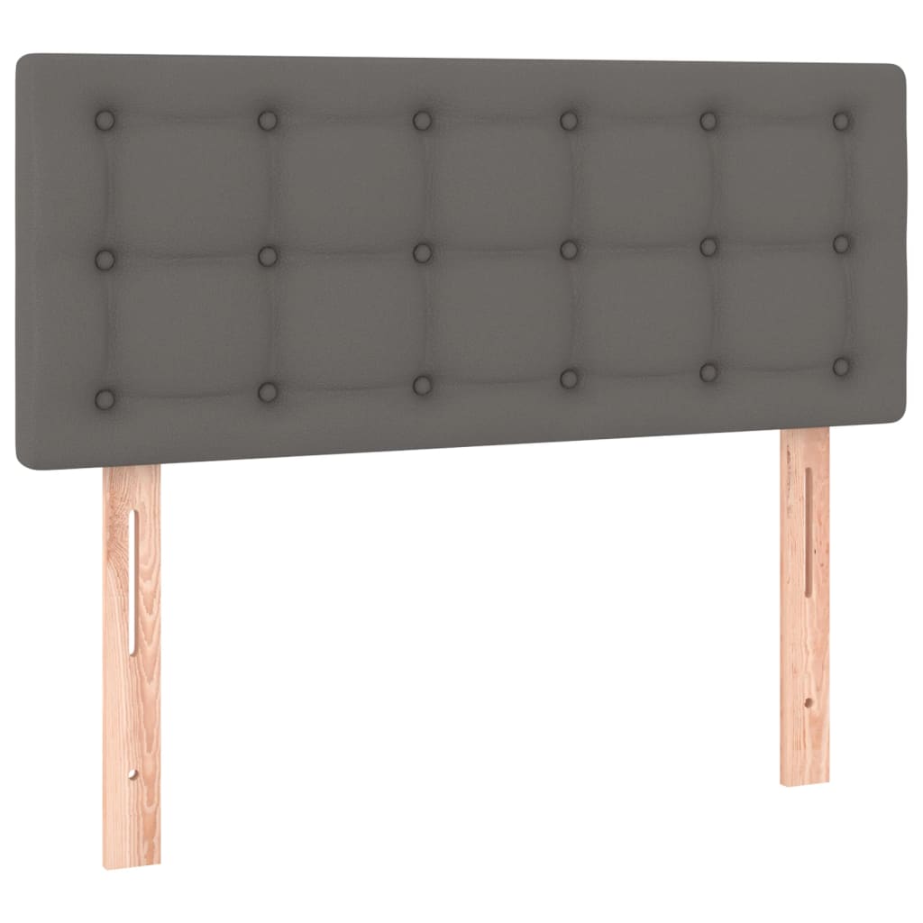 Giroletto Molle con Materasso e LED Grigio 90x200cm Similpelle