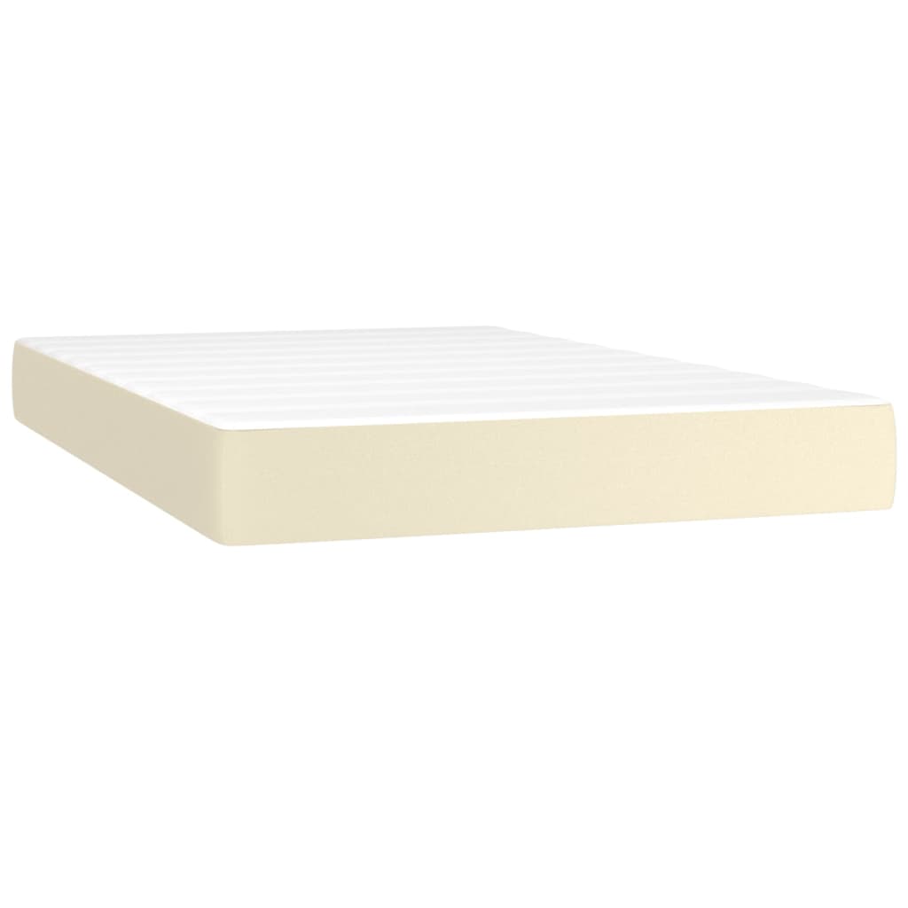 Giroletto Molle con Materasso e LED Crema 120x200cm Similpelle | homemem39