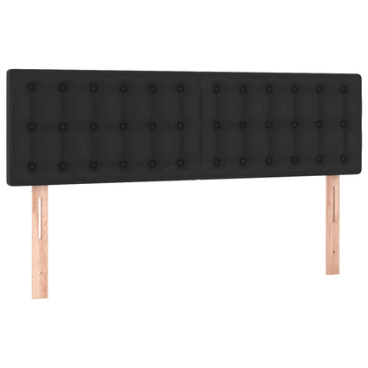 Giroletto a Molle con Materasso e LED Nero 140x190cm Similpelle