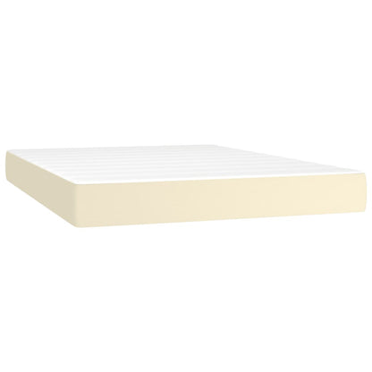 Giroletto a Molle con Materasso e LED Crema 140x190 cm | homemem39