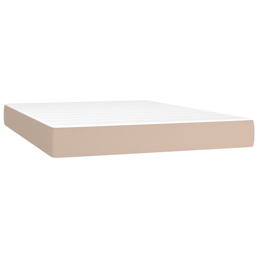 Giroletto Molle Materasso e LED Cappuccino 140x190cm Similpelle | homemem39