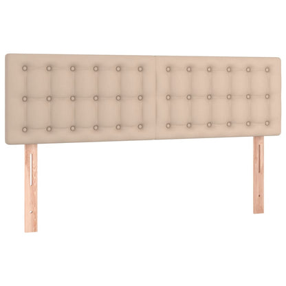 Giroletto Molle Materasso e LED Cappuccino 140x200cm Similpelle