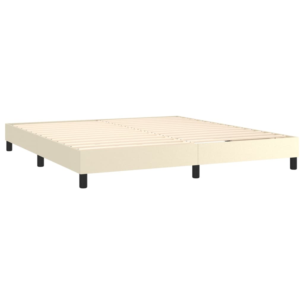 Giroletto a Molle con Materasso e LED Crema 180x200 cm | homemem39