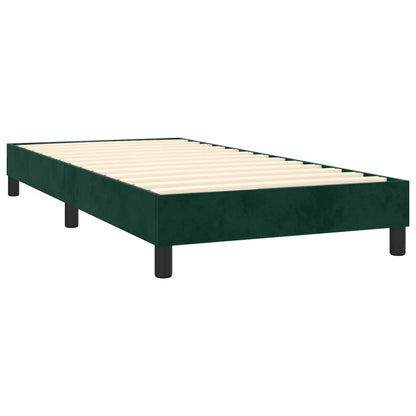 Letto a Molle con Materasso e LED Verde Scuro 80x200cm Velluto