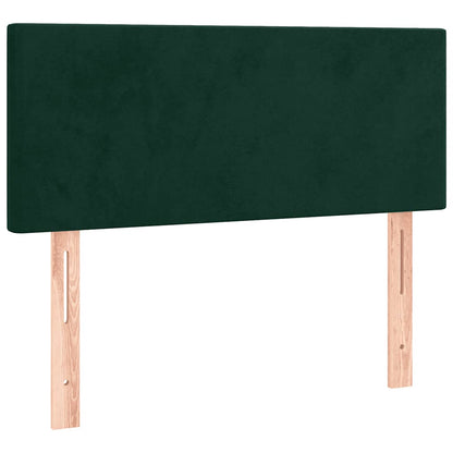 Letto a Molle con Materasso e LED Verde Scuro 90x190 cm Velluto | homemem39
