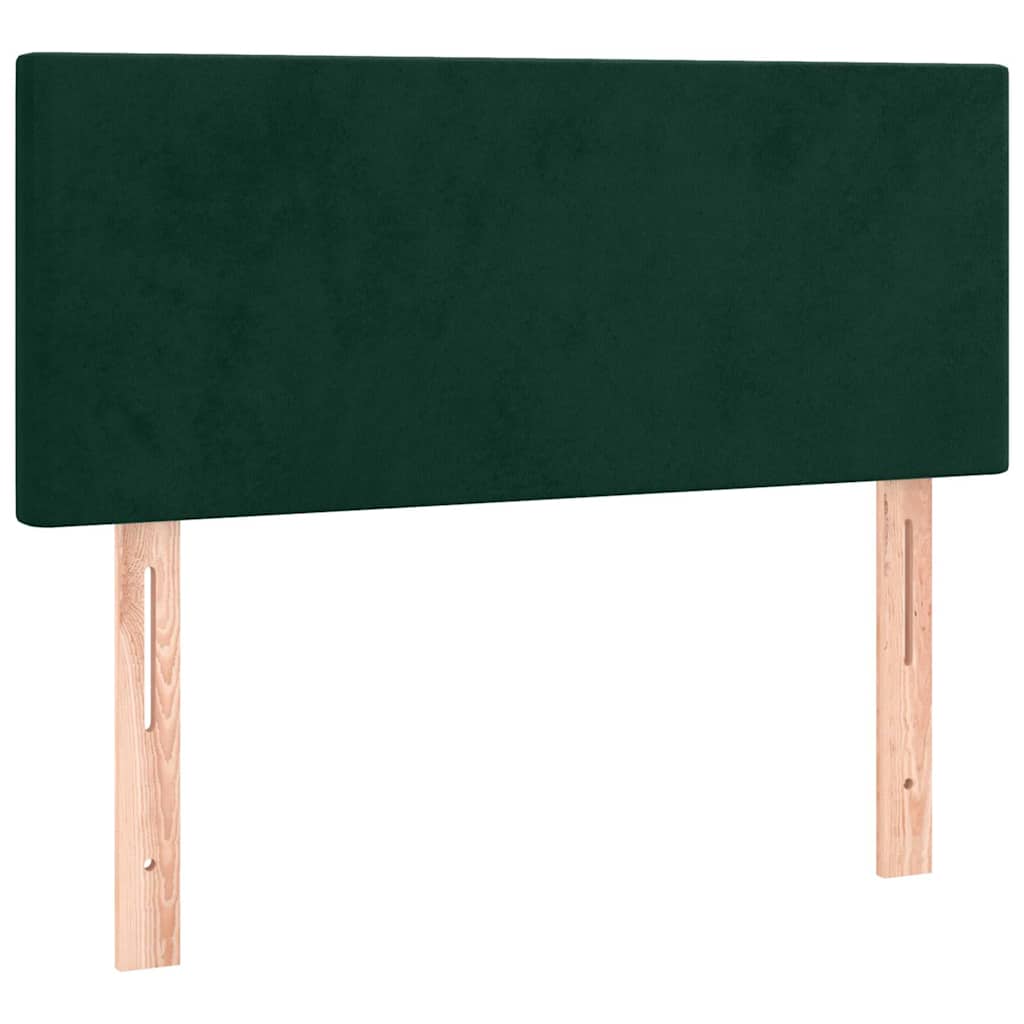 Letto a Molle con Materasso e LED Verde Scuro 90x200cm Velluto | homemem39