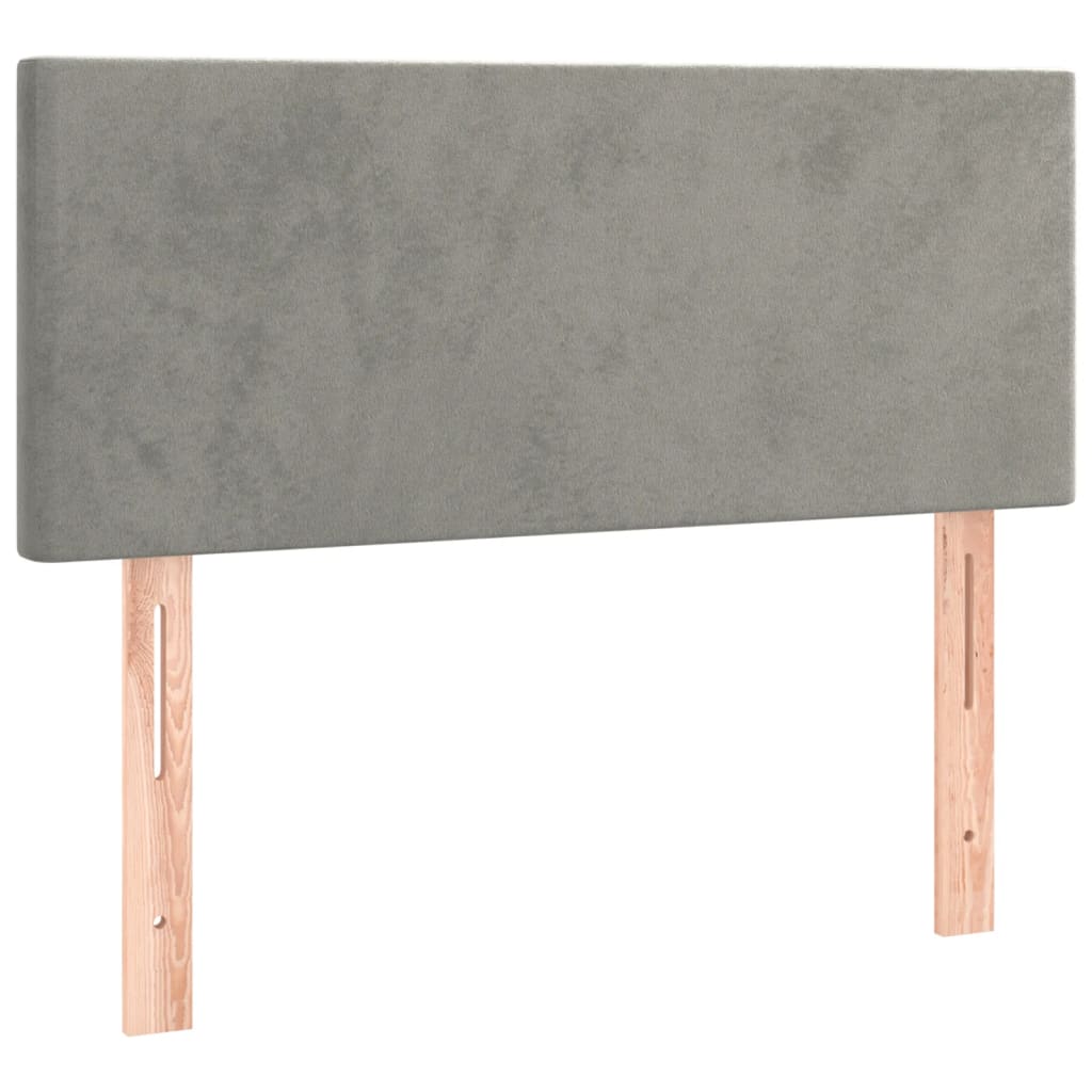 Letto a Molle con Materasso e LED Grigio Chiaro 100x200 cm Velluto | homemem39