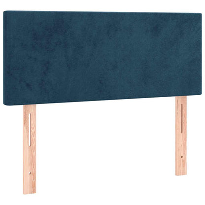 Letto a Molle con Materasso e LED Blu Scuro 100x200 cm