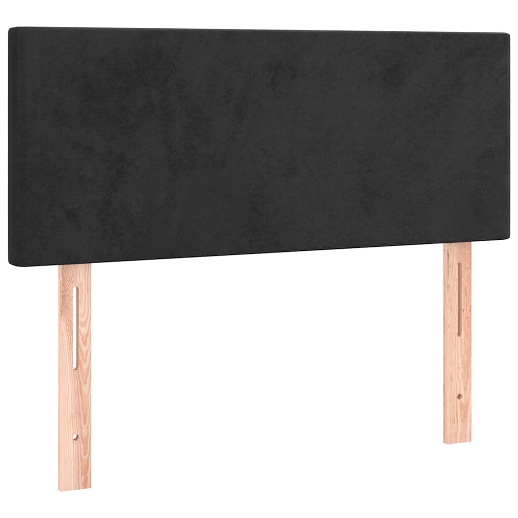 Letto a Molle con Materasso e LED Nero 120x200 cm in Velluto