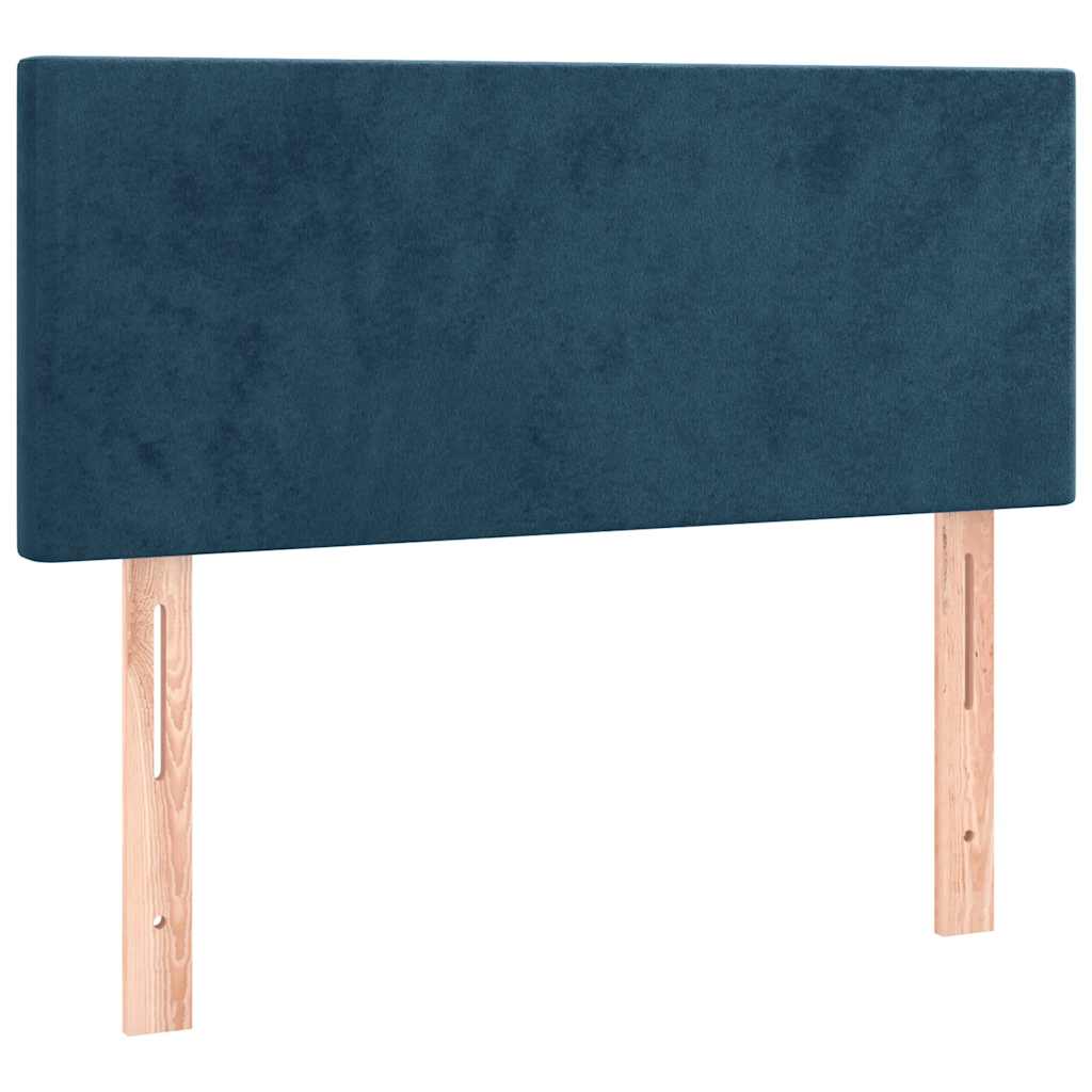 Letto a Molle con Materasso e LED Blu Scuro 120x200cm