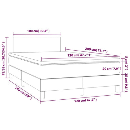 Letto a Molle con Materasso e LED Blu Scuro 120x200cm | homemem39
