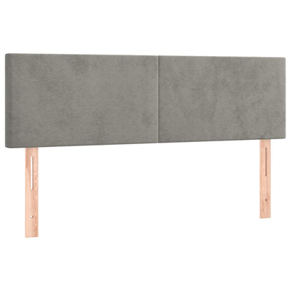 Letto a Molle con Materasso e LED Grigio Chiaro 140x190 cm Velluto