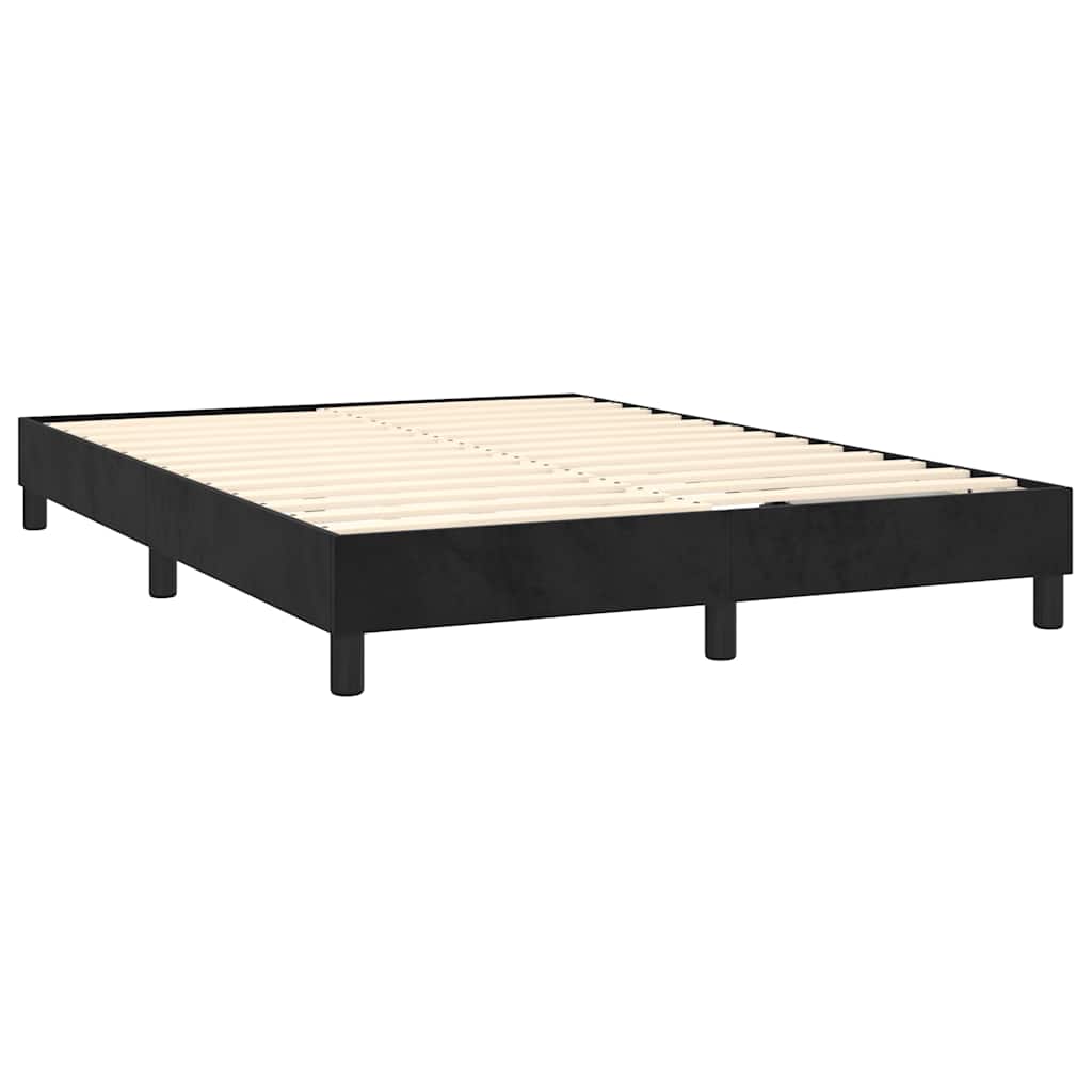 Letto a Molle con Materasso e LED Nero 140x200 cm in Velluto | homemem39