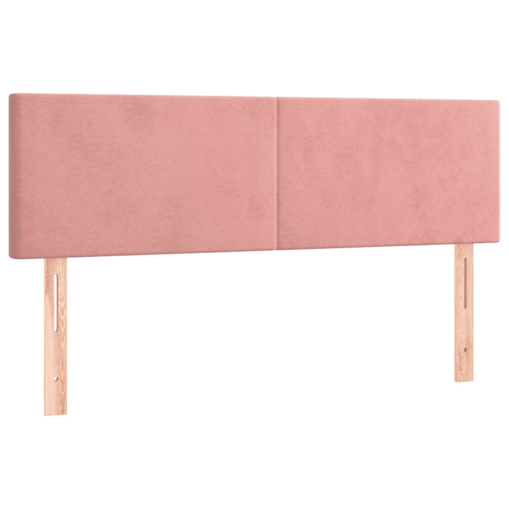 Letto a Molle con Materasso e LED Rosa 140x200 cm in Velluto