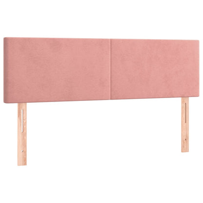 Letto a Molle con Materasso e LED Rosa 140x200 cm in Velluto