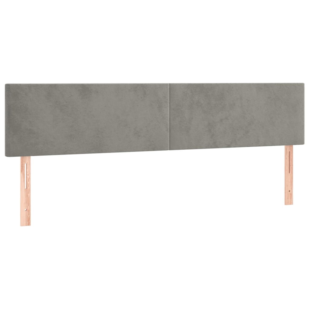 Letto a Molle con Materasso e LED Grigio Chiaro 160x200 cm Velluto