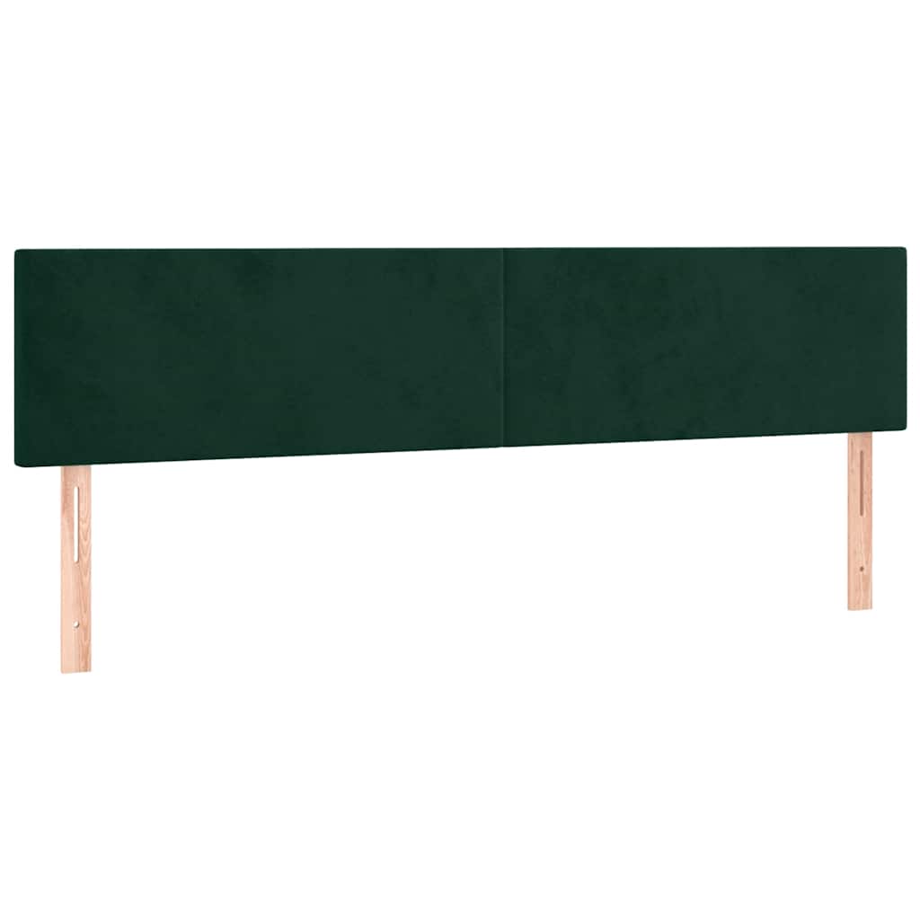 Letto a Molle con Materasso e LED Verde Scuro 160x200cm Velluto | homemem39