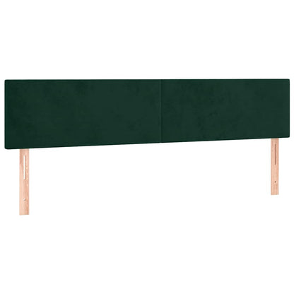 Letto a Molle con Materasso e LED Verde Scuro 160x200cm Velluto