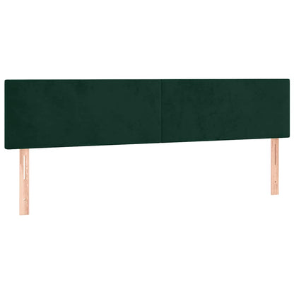 Letto a Molle con Materasso e LED Verde Scuro 180x200cm Velluto