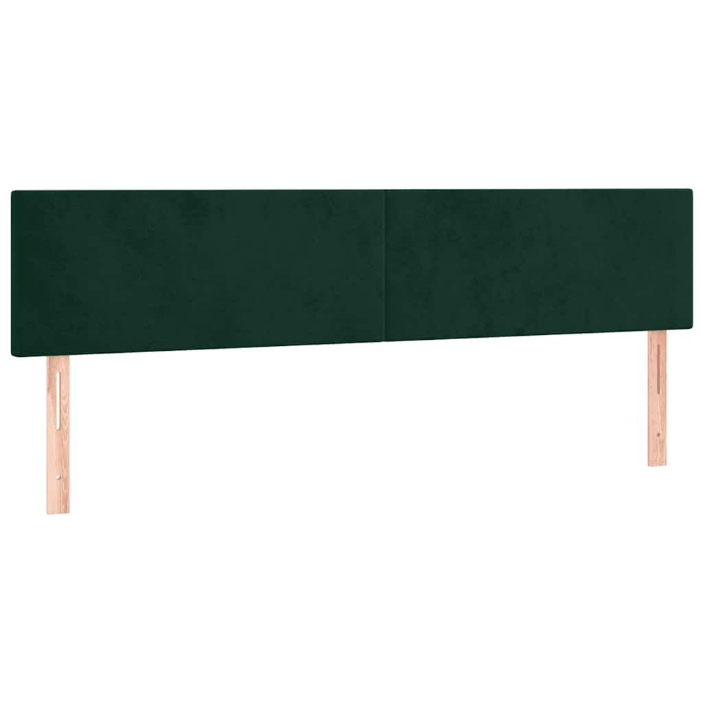 Letto a Molle con Materasso e LED Verde Scuro 200x200cm Velluto
