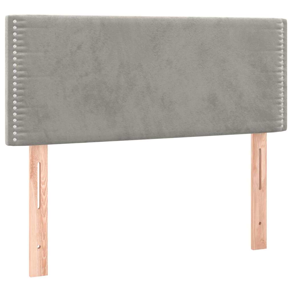 Letto a Molle con Materasso e LED Grigio Chiaro 90x190 cm