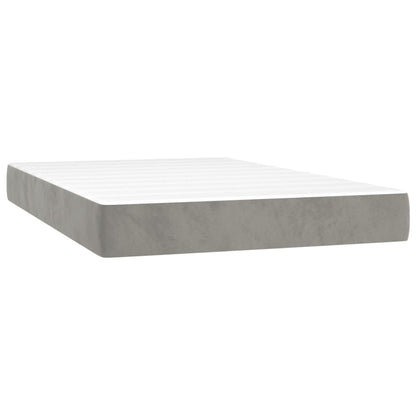 Letto a Molle con Materasso e LED Grigio Chiaro 120x200 cm Velluto