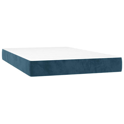 Letto a Molle con Materasso e LED Blu Scuro 120x200cm