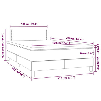 Letto a Molle con Materasso e LED Blu Scuro 120x200cm | homemem39