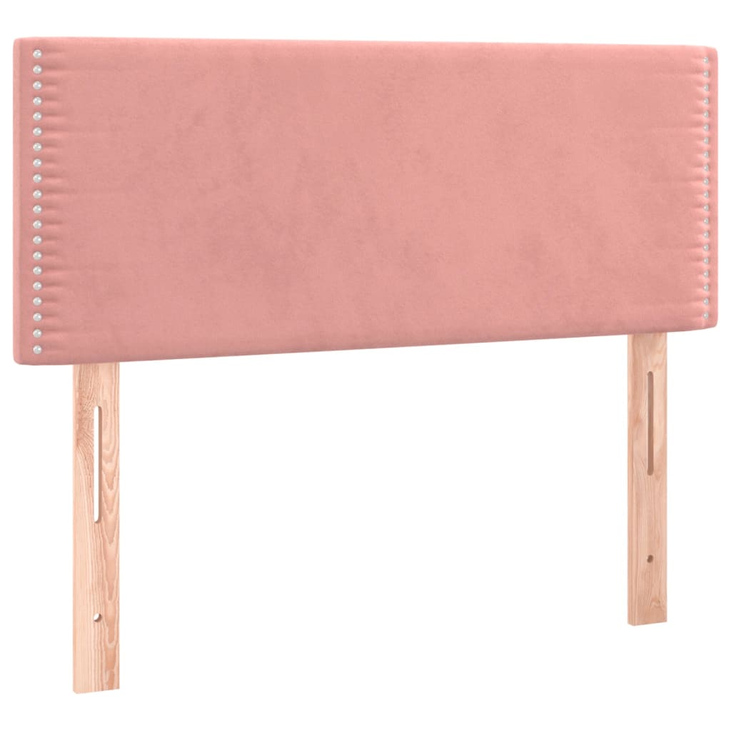 Letto a Molle con Materasso e LED Rosa 120x200 cm in Velluto