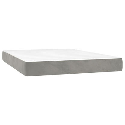 Letto a Molle con Materasso e LED Grigio Chiaro 140x200 cm Velluto