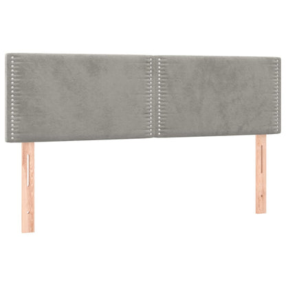Letto a Molle con Materasso e LED Grigio Chiaro 140x200 cm Velluto