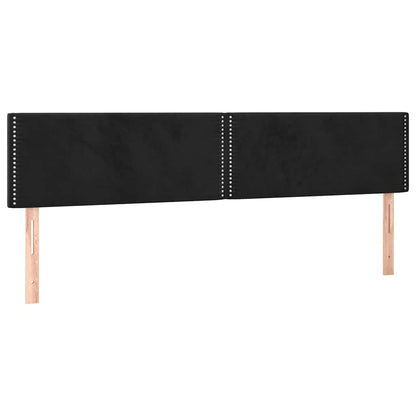 Letto a Molle con Materasso e LED Nero 200x200 cm in Velluto
