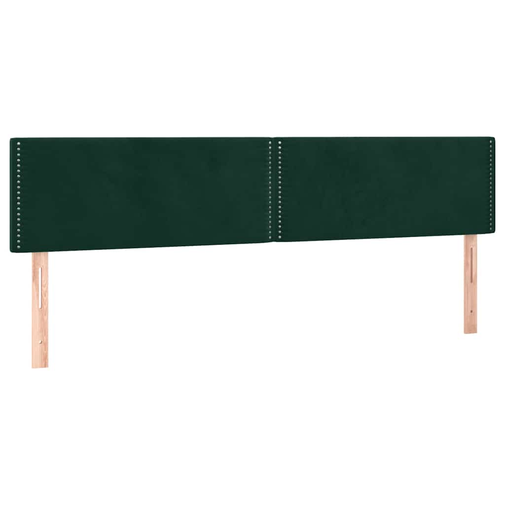 Letto a Molle con Materasso e LED Verde Scuro 200x200cm Velluto | homemem39
