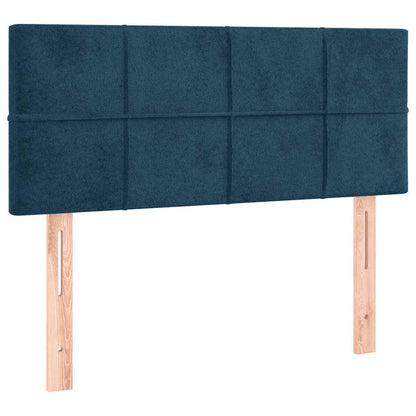 Letto a Molle con Materasso e LED Blu Scuro 100x200 cm