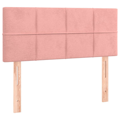 Letto a Molle con Materasso e LED Rosa 100x200 cm in Velluto