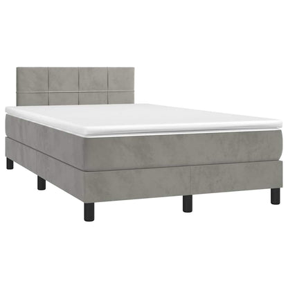 Letto a Molle con Materasso e LED Grigio Chiaro 120x200 cm